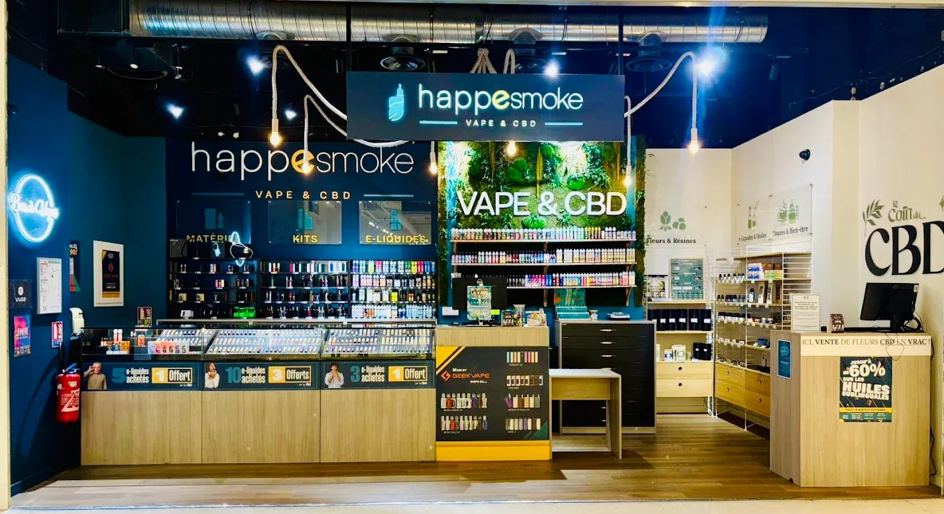 Vitrine du magasin HappeSmoke Marseille - Terrasses du Port